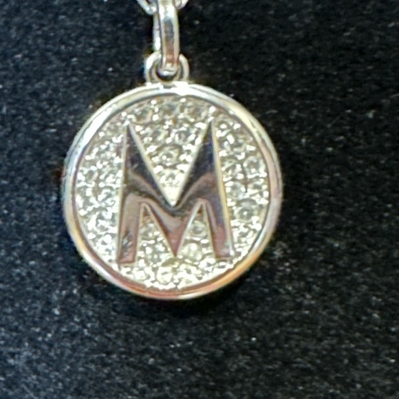 Swarovski Crystal & Silver Initial M Necklace - Picture 2 of 5